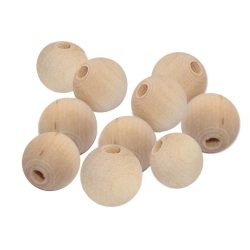 Holzperlen, Holzkugeln, 10 Stück
