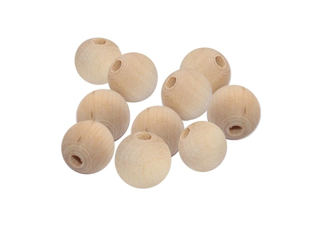 Holzperlen, Holzkugeln, 10 Stück Holzperlen 15mm