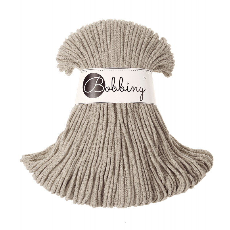 Bobbiny 3mm Junior Baumwollkordel 100m – BEIGE Bobbiny 3mm beige