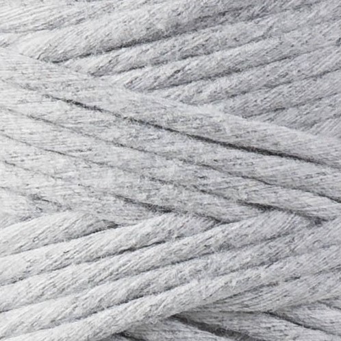 HELLGRAU Bobbiny Makramee Garn 3mm 100m Makramee garn 3 mm light grey