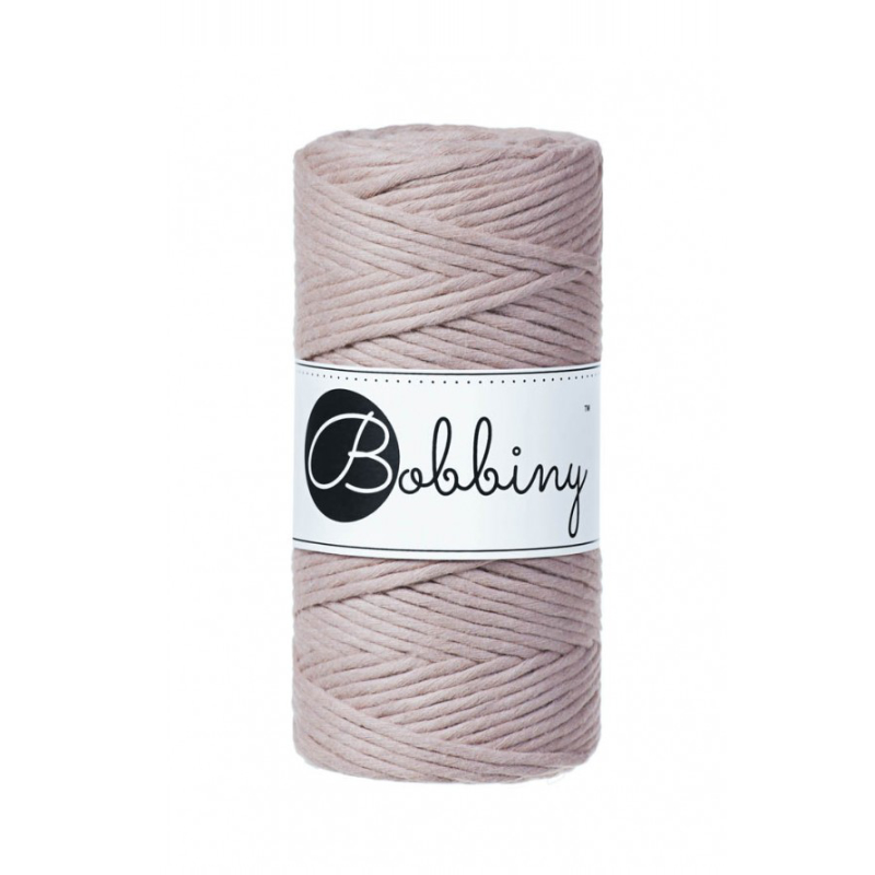 PERLE Bobbiny Makramee Garn 3mm 100m Makramee garn 3mm pearl