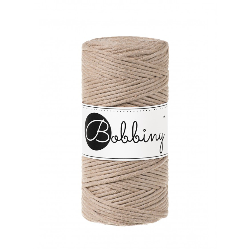 SAND Bobbiny Makramee Garn 3mm 100m Makramee garn 3mm sand