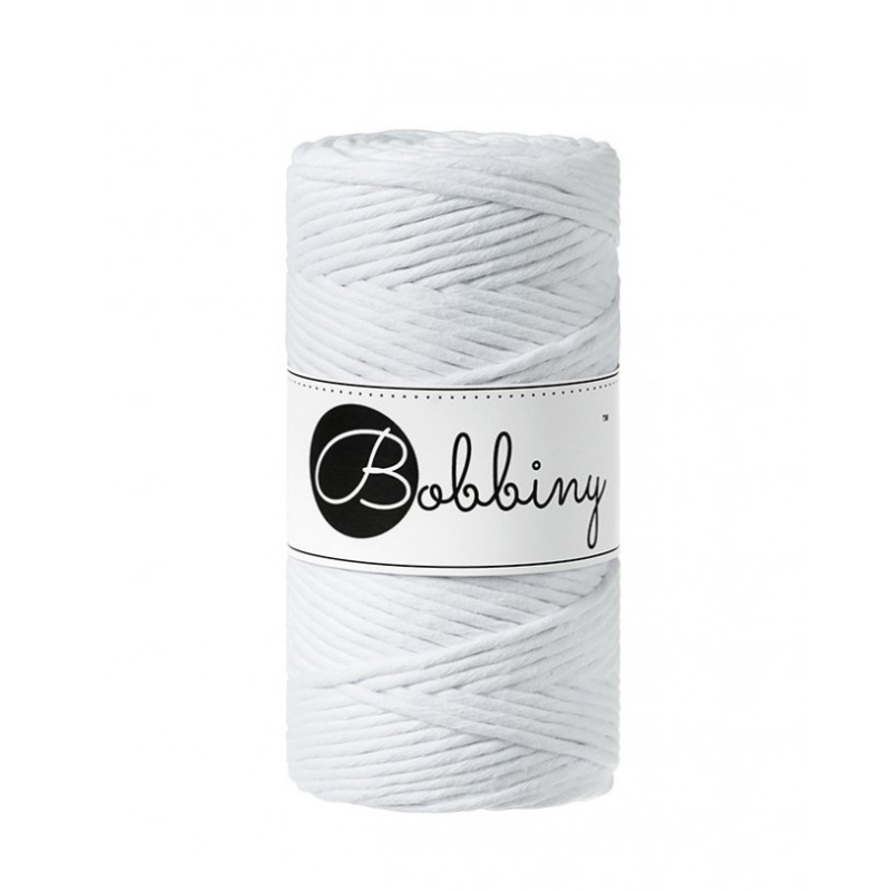 WEIß Bobbiny Makramee Garn 3mm 100m Makramee garn 3mm white