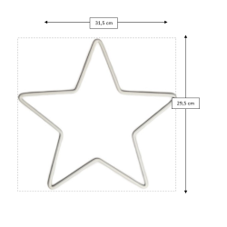 Draht Stern mit weißer Beschichtung 29,5×31,5cm Draht Stern mit weißer Beschichtung 29,5×31,5cm
