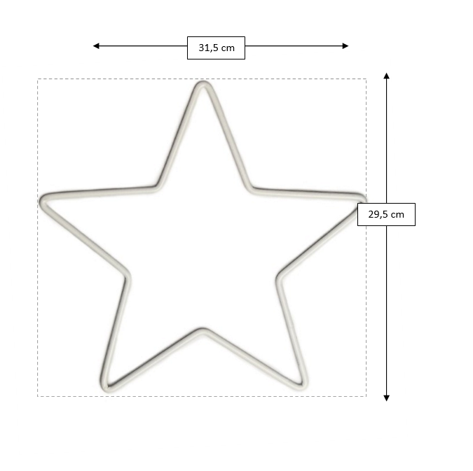 Draht Stern mit weißer Beschichtung 29,5×31,5cm metalring stern