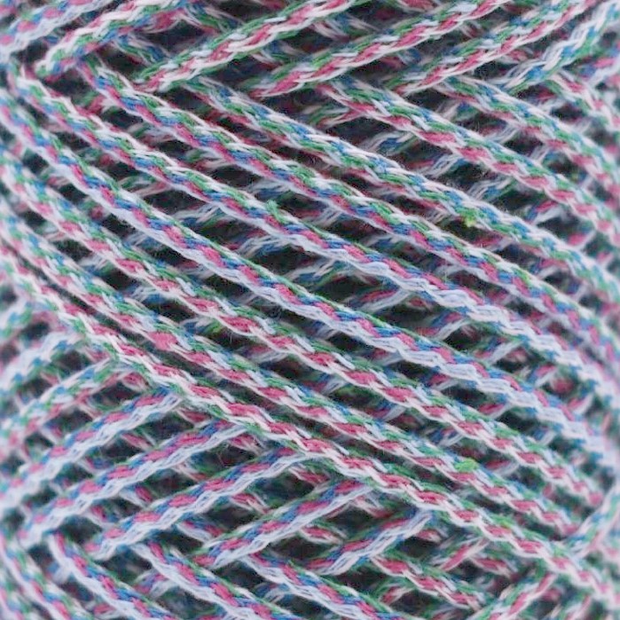 KALTE FARBMELANGE Flechtkordel 2mm 100m Baumwollkordel 2.5mm, geflochten, mehrfarbig