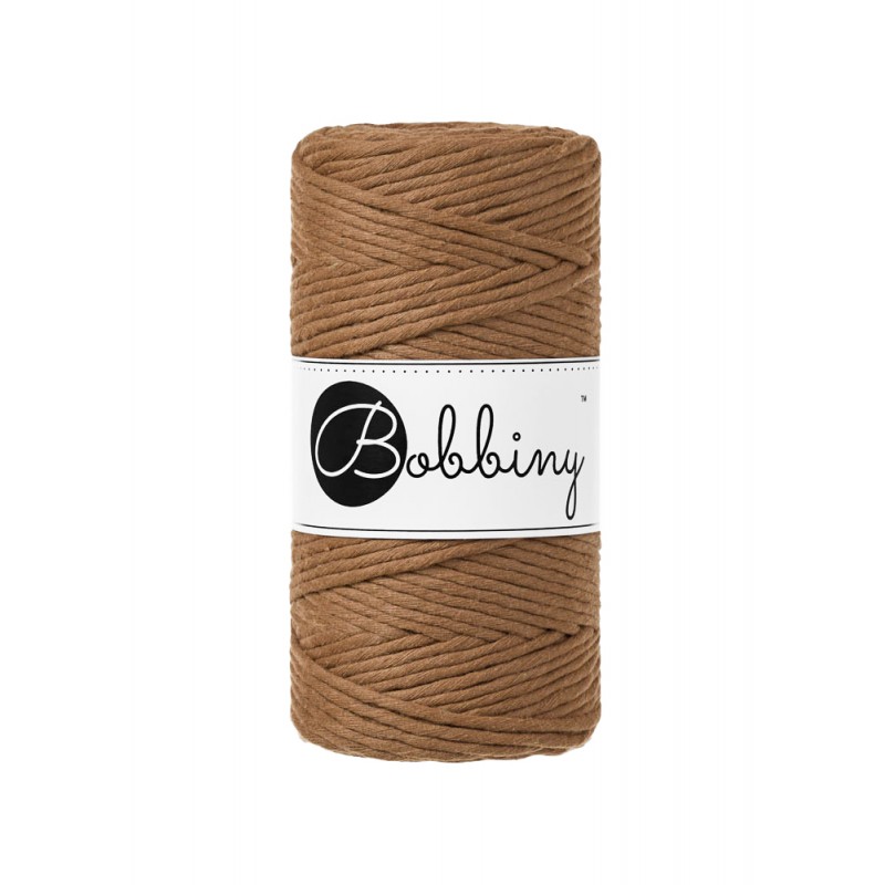 CARAMEL Bobbiny Makramee Garn 3mm 100m Bobbiny Makramee Kordel 3mm caramel