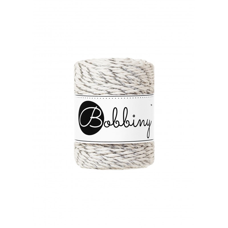 SILVER TWIST – Bobbiny Makramee Schnur 3mm 50m Bobbiny Makramee Schnur 3mm champagne