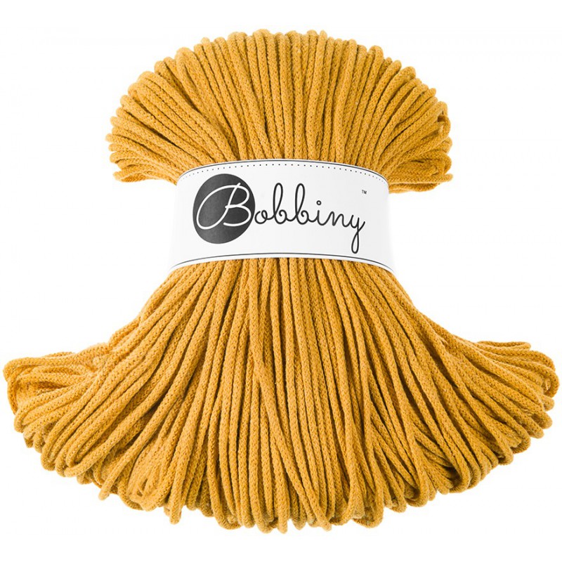 Bobbiny 3mm Junior Baumwollkordel 100m – SENF Bobbiny Kordel 3mm Senf