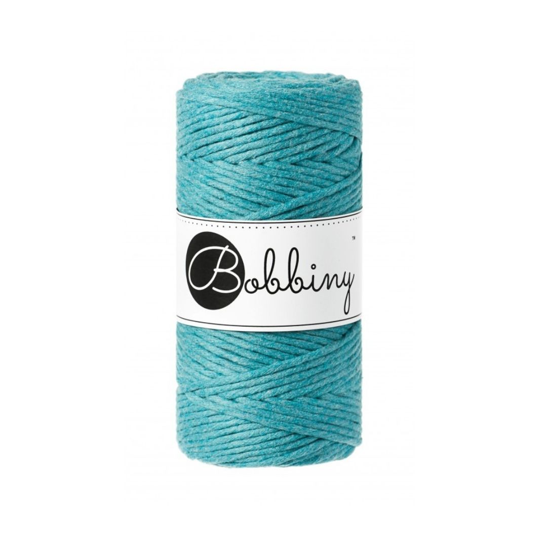 TEAL Bobbiny Makramee Garn 3mm 100m Bobbiny Makrameegarn 3mm Teal