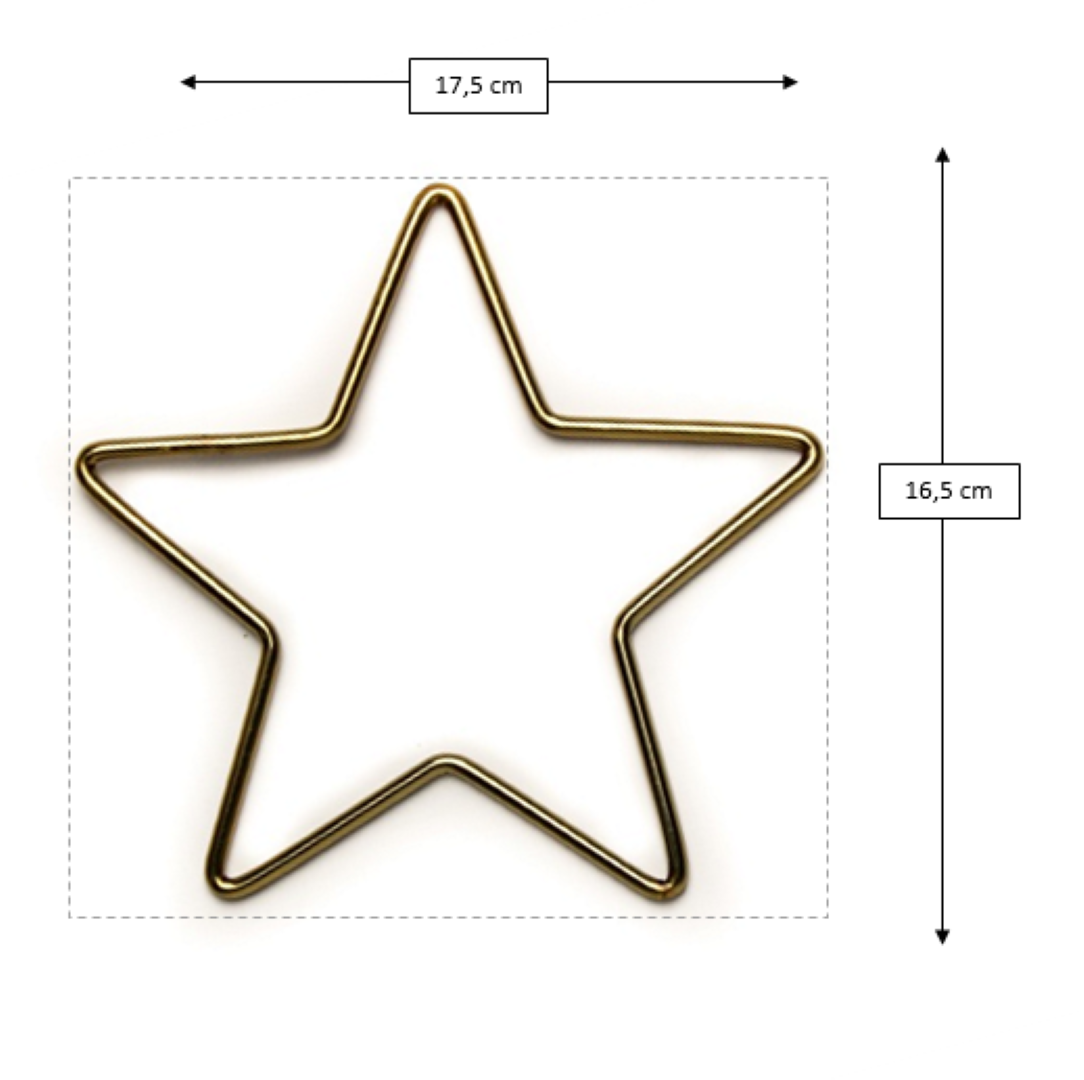 Draht Stern mit goldener Beschichtung 16,5×17,5cm Drahtform Stern, gold