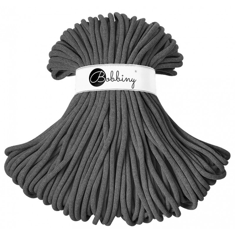 Bobbiny 9mm Jumbo Baumwollkordel 100m – CHARCOAL Bobbiny Baumwollkordel 9mm graphit
