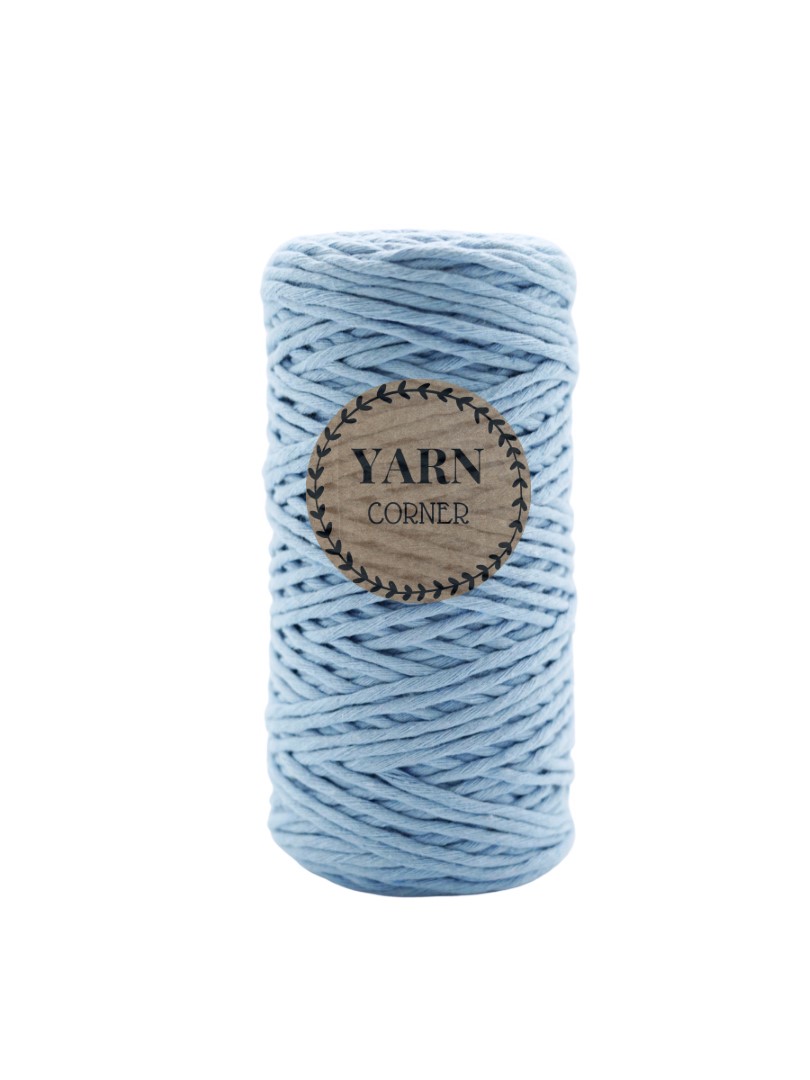HELLBLAU Makramee Garn 1.5mm 100m Makrameegarn 1.5mm hellblau