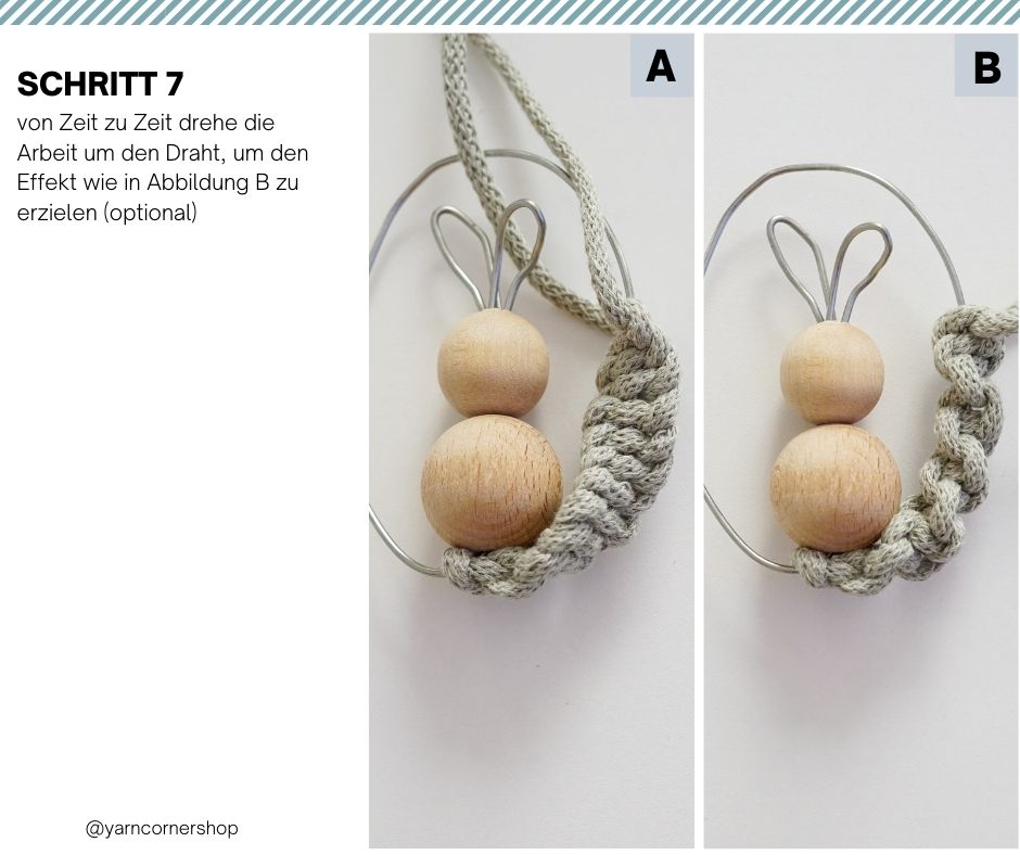 Kostenlose Anleitung: Makramee Osteranhänger mit Hase 10 makramee Anleitung Ostern Hase 7