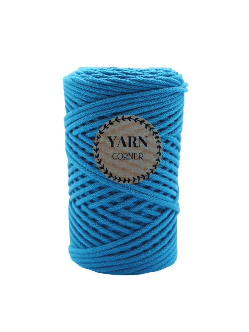 AZUR Flechtkordel 4mm 100m (heller) Baumwollkordel 4mm, azur