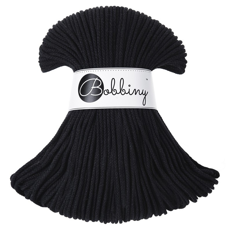 Bobbiny 3mm Junior Baumwollkordel 100m – SCHWARZ Bobbiny Baumwollkordel 3mm schwarz