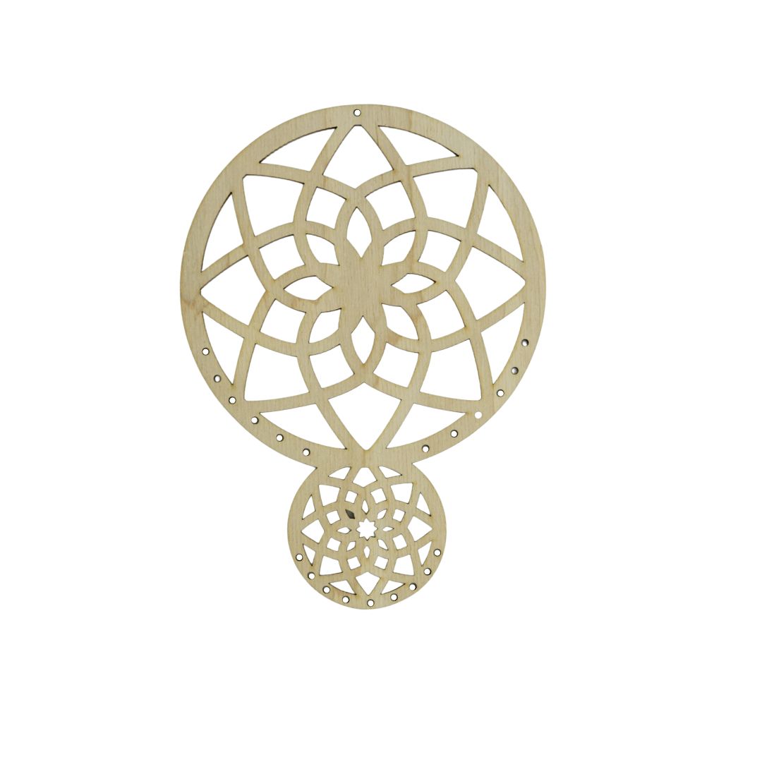Holzring zwei Mandalas 20cmx14,5cm Holzring zwei Mandalas