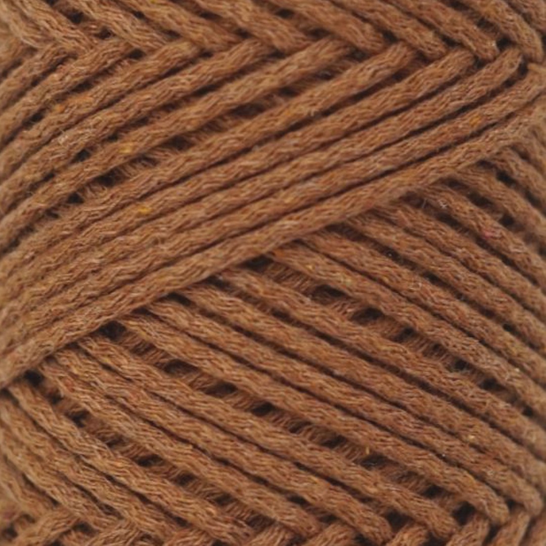 DUNKELKARAMELL Flechtkordel 2mm 100m YC Baumwollkordel 2,5mm - dunkel karamell