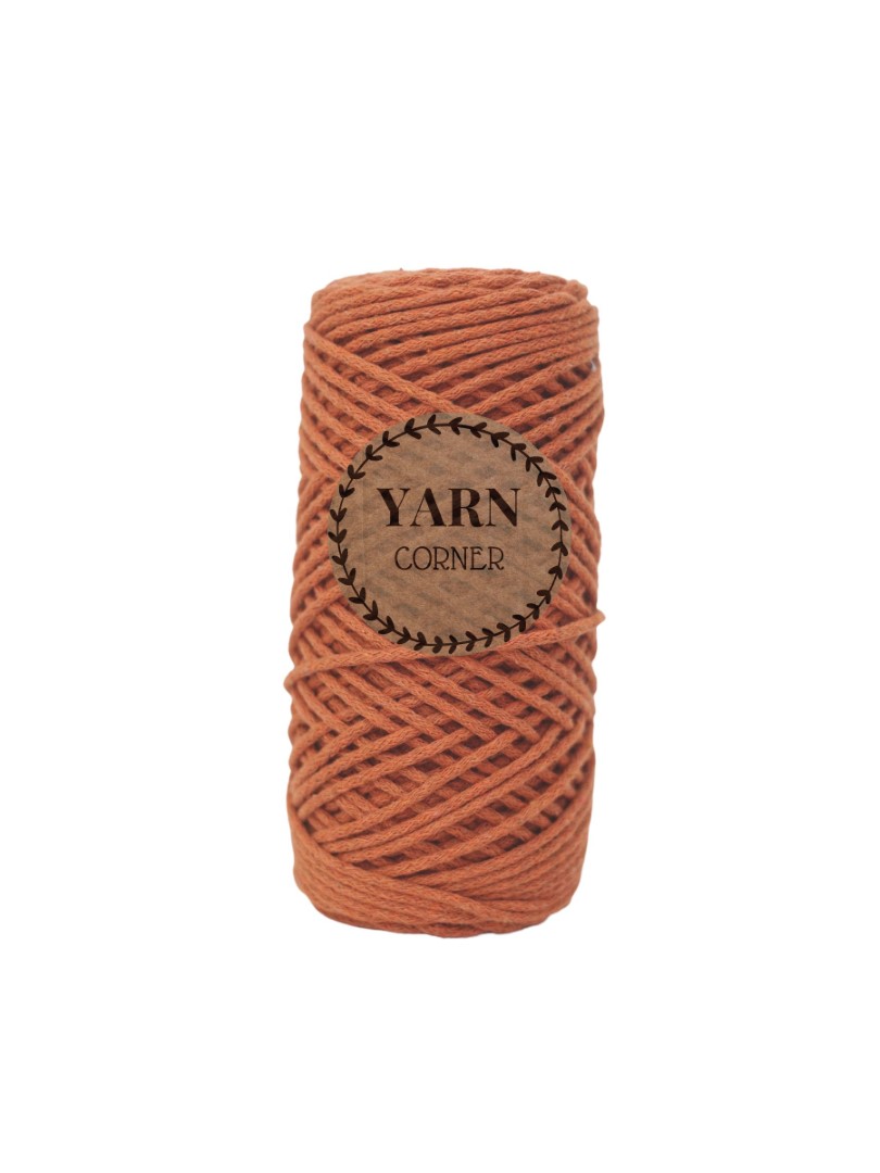 TERRACOTTA Flechtkordel 2mm 100m YC Baumwollkordel 2,5mm terracotta