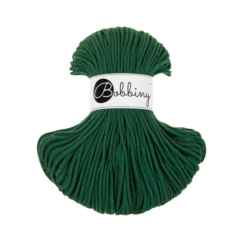 Bobbiny 3mm Junior Baumwollkordel 100m – PINIENGRÜN bobbiny flechtkordel 3mm piniengrün