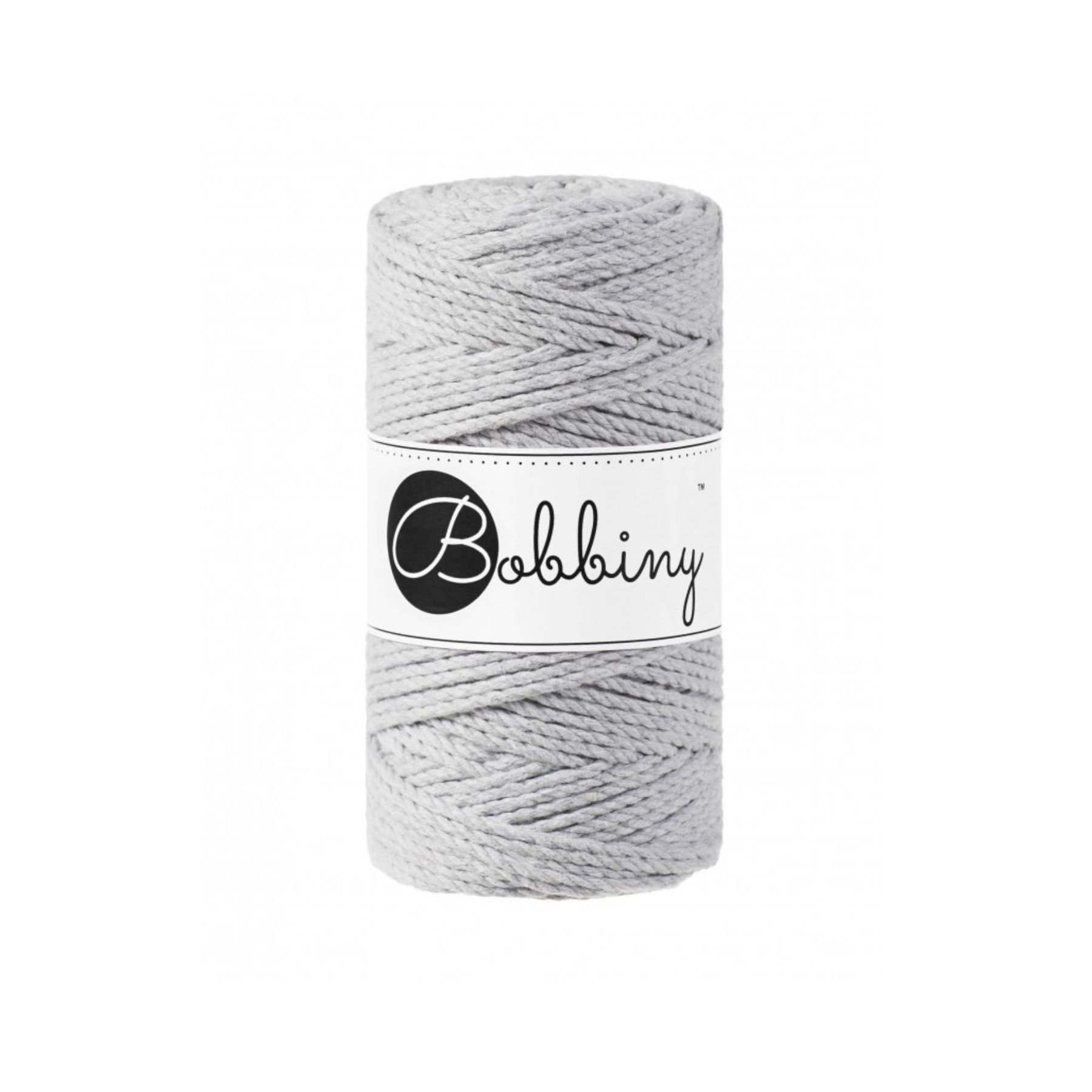HELLGRAU – 3PLY Bobbiny Makramee Schnur 3mm 100m bobbiny makramee schnur 3mm hellgrau