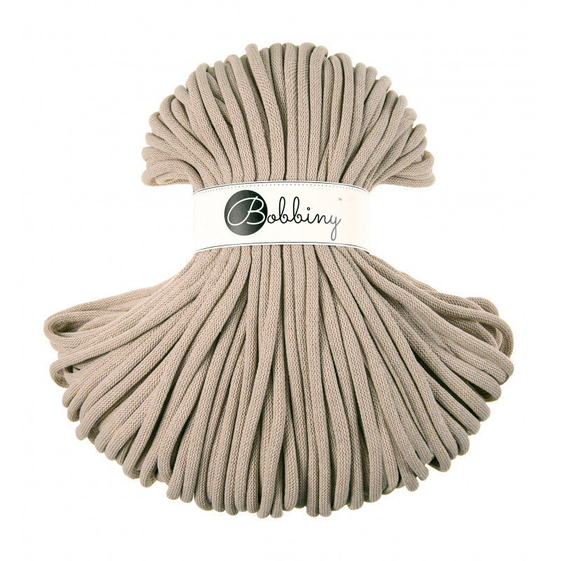Bobbiny 9mm Jumbo Baumwollkordel 100m – BEIGE Bobbiny 9mm - beige