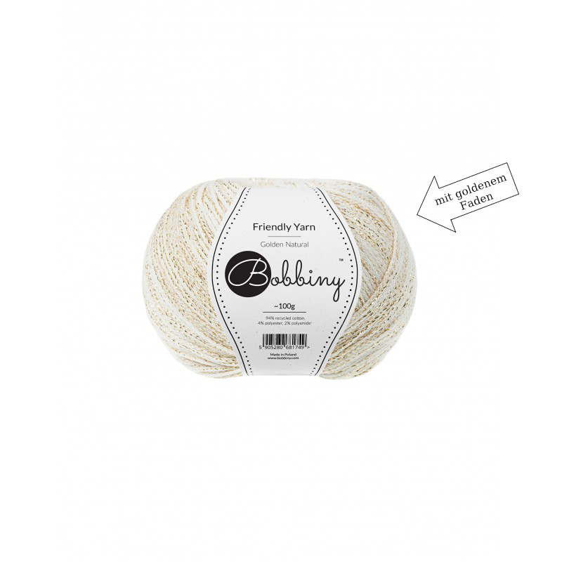 GOLDEN NATURAL Bobbiny Friendly Yarn 200m GOLDEN NATURAL Bobbiny Friendly Yarn 200m