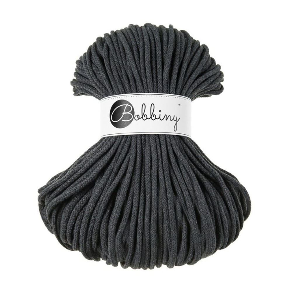 Bobbiny 5mm Premium Baumwollkordel 100m – CHARCOAL obbiny 5mm CHARCOAL Baumwollkordel