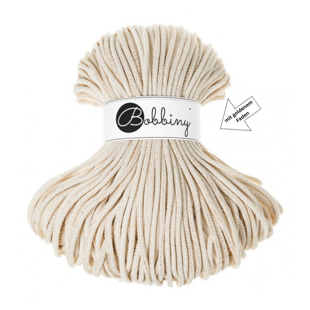 Bobbiny 5mm Premium Baumwollkordel 100m – GOLDEN NATURAL Bobbiny 5mm GOLDEN NATURAL
