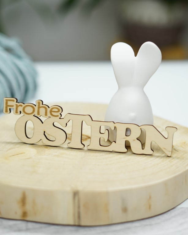 Holz Schriftzug Frohe Ostern 1Stk Holz Schriftzug Frohe Ostern