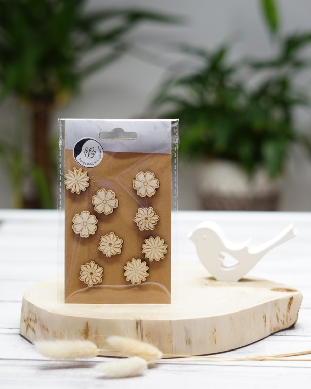 Holz Streuteile Blumen 9 Stk Holz Streuteile Blumen