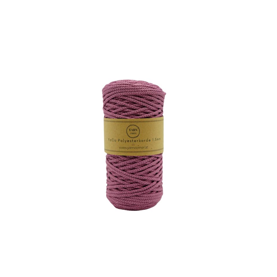 DUNKEL ALTROSA Polyester Ropegarn 1.5mm 100m Polyester Ropegarn 1.5mm Dunkel Altrosa