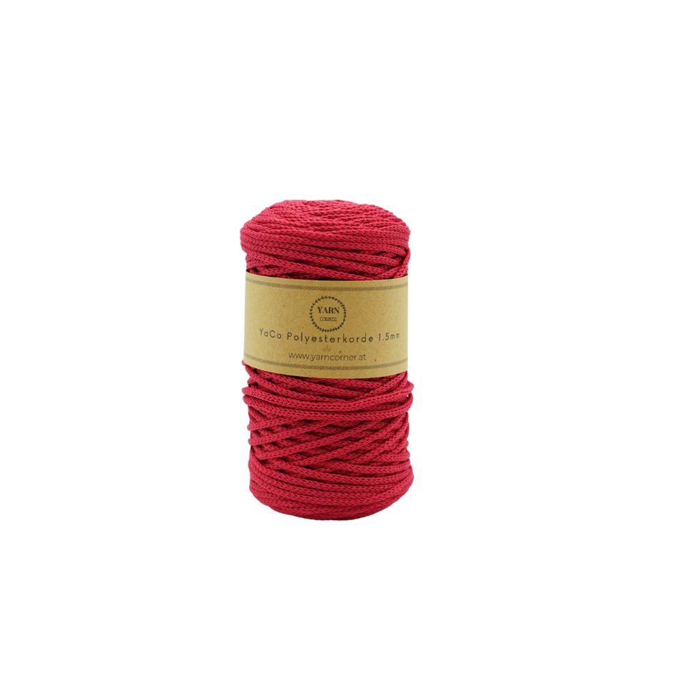 FUCHSIE Polyester Ropegarn 1.5mm 100m Polyester Ropegarn 1.5mm Fuchsie