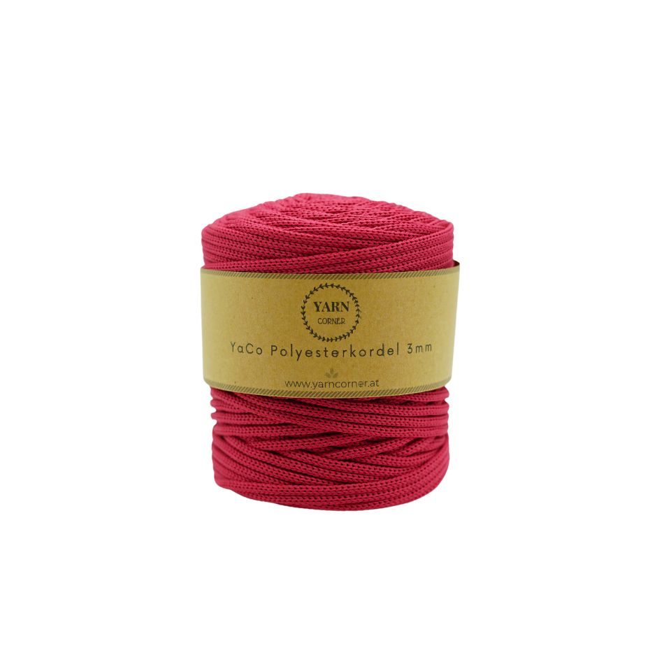 FUCHSIE Polyester Taschengarn 3mm 100m Polyester Ropegarn 3mm Fuchsie
