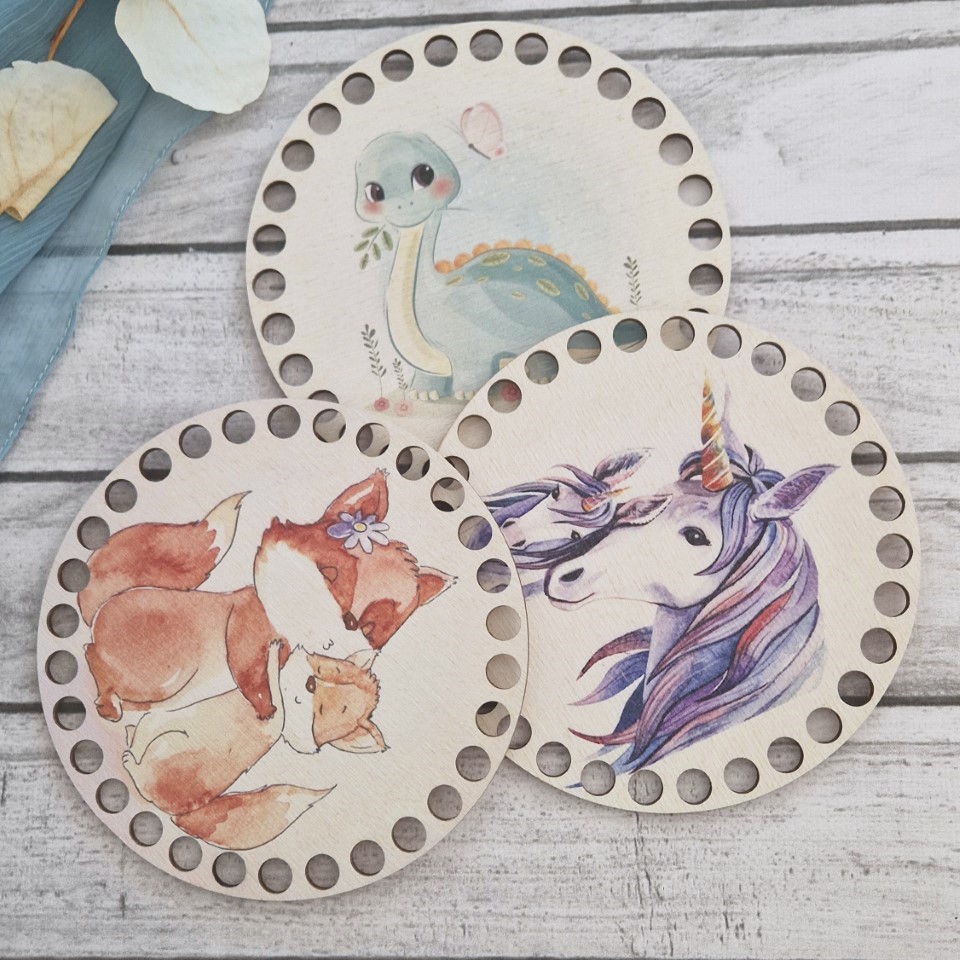 Korbdeckel, Korbboden mit UV Druck – Kindermotive Holzboden zum Häkeln mit UV-Druck, Kindermotive 004