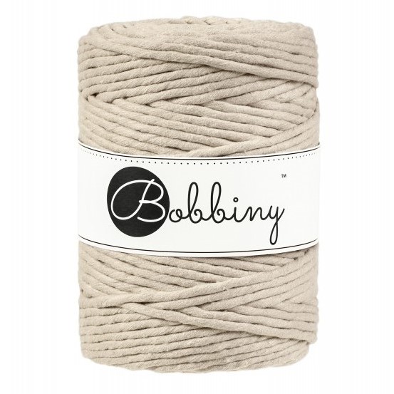 BEIGE Bobbiny Makramee Kordel 5mm 100m BEIGE Bobbiny Makramee Kordel 5mm 100m